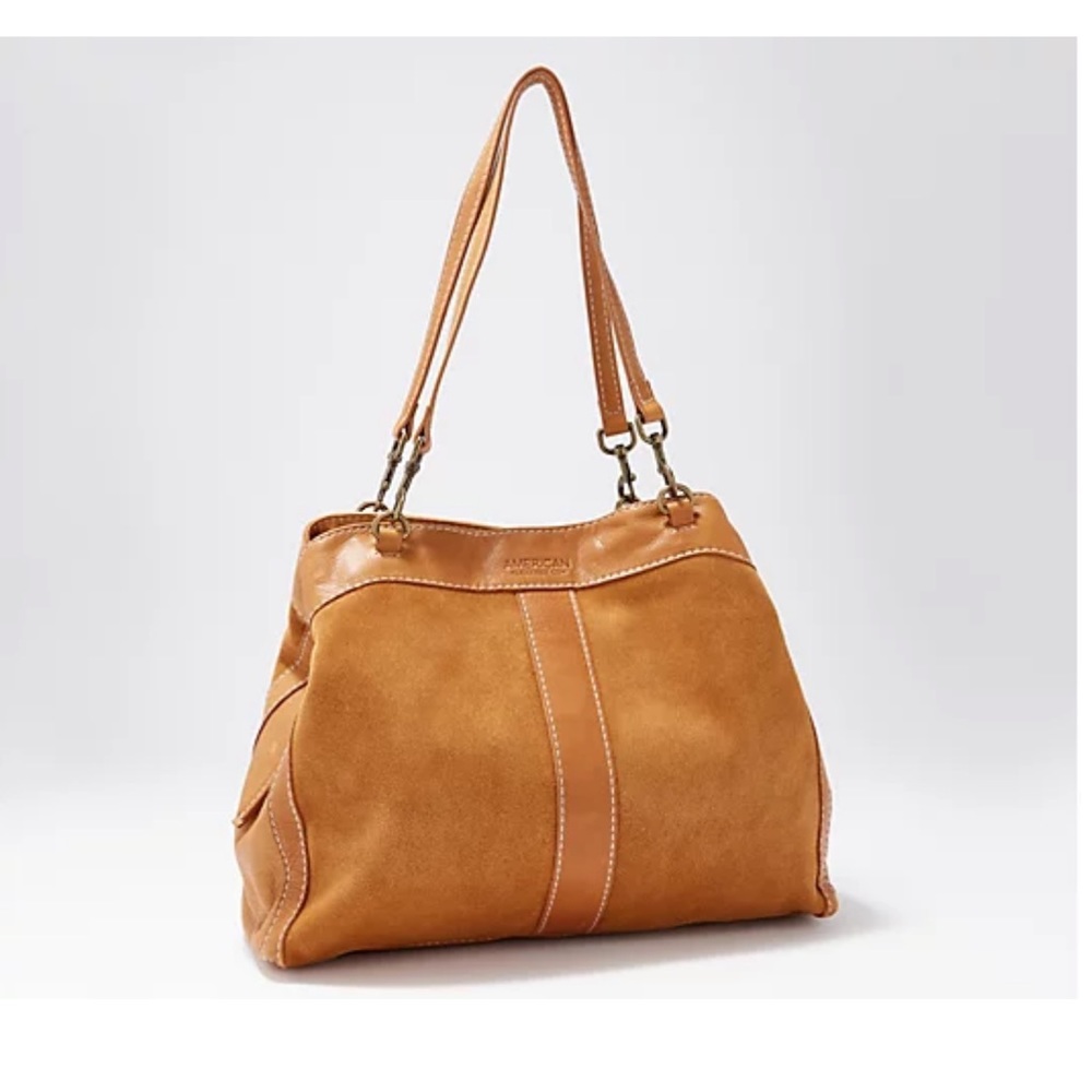 American Leather Co. Leather & Suede Shopper Purse